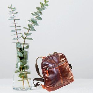 Jack Georges Voyager Chocolate Brown Leather Convertible Cross Body Back…